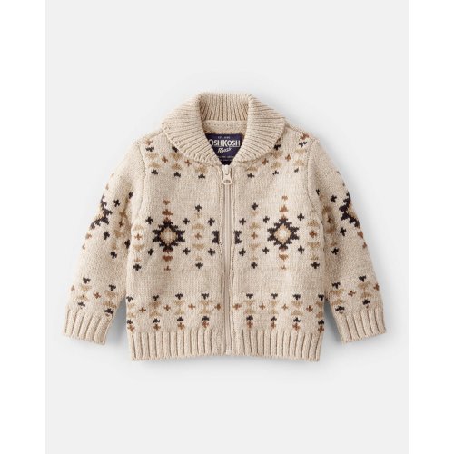 Baby Boy Southwestern Zip-Up Sweater - Ivory - OshKosh B'gosh | Carter's