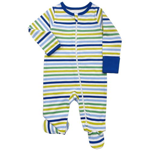 Wonder Nation Baby Gender Neutral Zip Front Footed Sleep N Play Pajamas, 2-Pack, Sizes Preemie-6/9 Months
