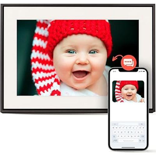 Loop Wi-Fi Digital Picture Frame with Touch Screen, 10-Inch Display, The Only Frame to Offer Text Message Photos Direct to Frame, Easy to use App, Gift to Keep Friends and Family Connected