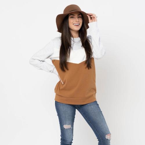 Camel Nursing Sweatshirt Hoodie: Soft Cotton Breastfeeding Top