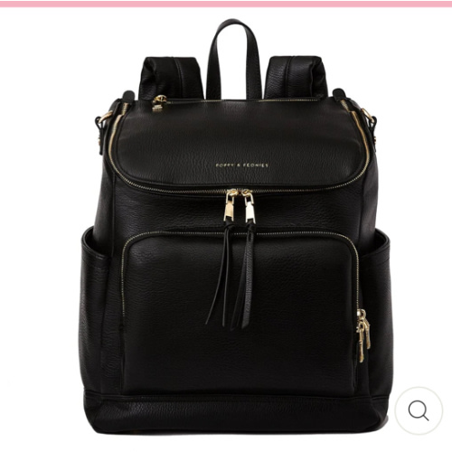 Lullaby Diaper Backpack Black | Poppy and Peonies – www.poppyandpeonies-us.com