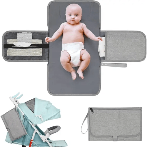 Accmor Portable Diaper Changing Pad, Waterproof Baby Changing Mat, Baby Diaper Changing Pad for Travel, Grey