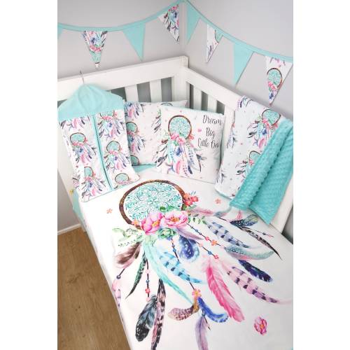 Dreamcatcher Nursery Set in Aqua // Dreamcatcher crib set