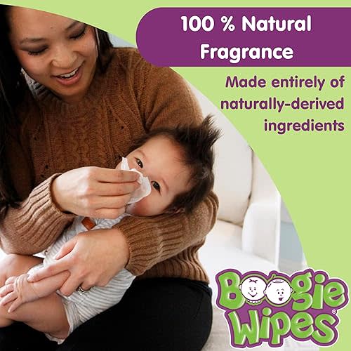 Boogie Wipes Wet Wipes for Baby and Kids, Chamomile and Vitamin E, White, Fresh Scent, 180 Count