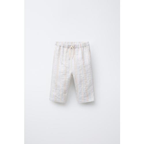 STRIPED PANTS - Gray / Beige | ZARA United States