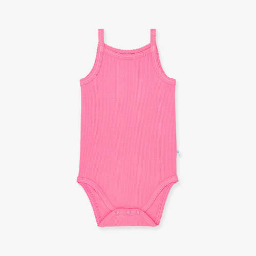 Aurora Pink Premium Knit Rib Scallop Bodysuit
