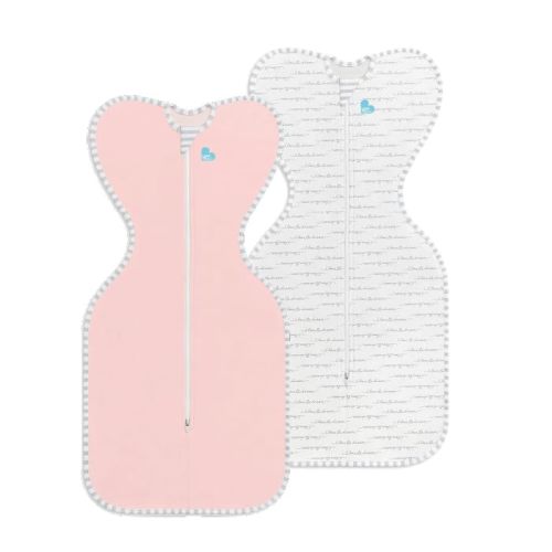 Love to Dream Swaddle UP Original 1.0 TOG Grow-With-Baby Bundle – Dreamer Newborn 5-8.5 lbs & Dusty Pink Small 8-13 lbs, Arms-Up Self-Soothing Sleep Sacks (2-Pack)