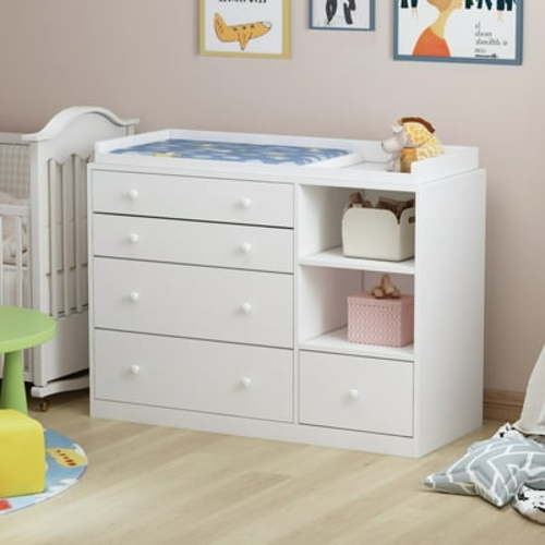 Kerrogee Premium White 5-Drawer Dresser with Baby Changing Table by - 47.2"L