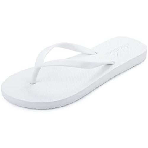 shevalues Slim Flip Flops for Women Beach Rubber Shower Shoes Basic Thong Sandals