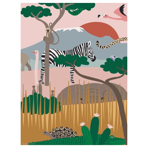 SANDLÖPARE Poster - hiding on the savannah 12x16 "