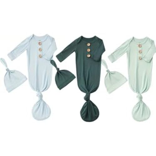 Bow Dream 3 Pack Baby Boys' Nightgowns Newborn gowns Sleepers infant Pajamas Gifts 0-3 Months