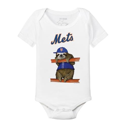Infant New York Mets Tiny Turnip White Sloth Bodysuit