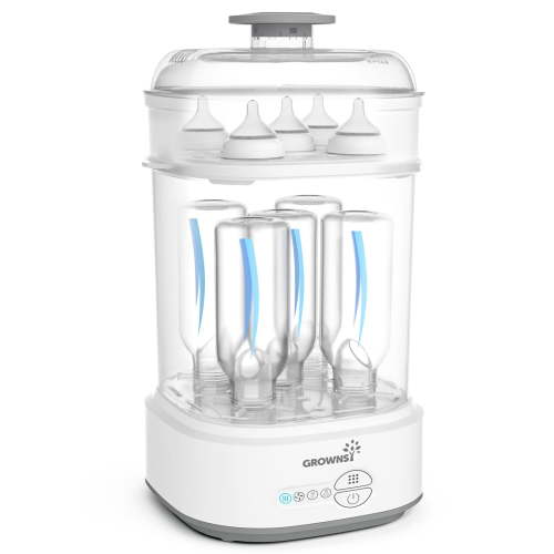 Grownsy Bottle Sterilizer and Dryer for Baby Bottles, Electric Steam Sterilization Machine,Pacifiers, Pump Parts,Toys White