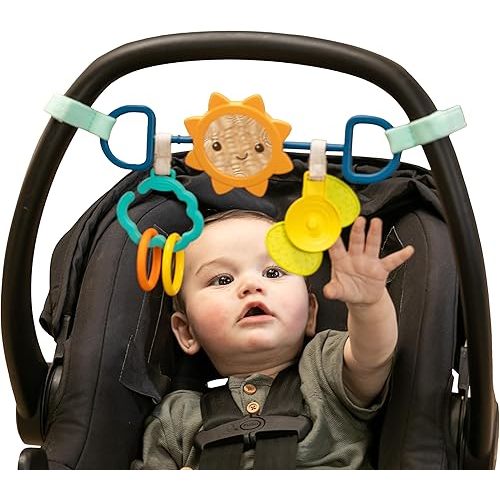 Infantino Sensory Travel Bar - Engaging Activities for Car Seats & Strollers, Promotes Sensory Development, Easy to Install & Durable