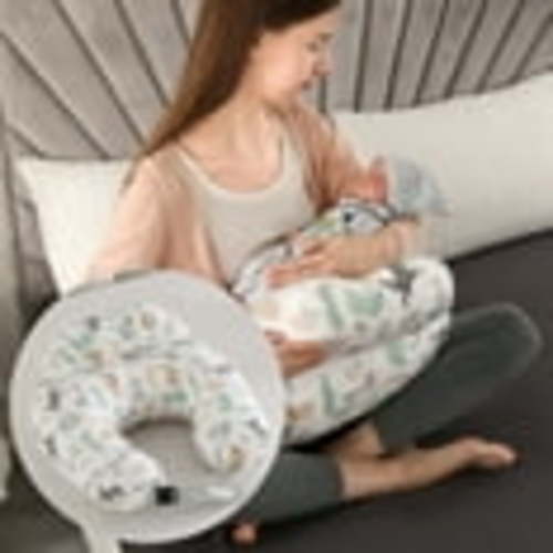 HAPPY BUM Animal Print Nursing Pillow, Ergonomic Breastfeeding Pillows, Adjustable Waist Strap