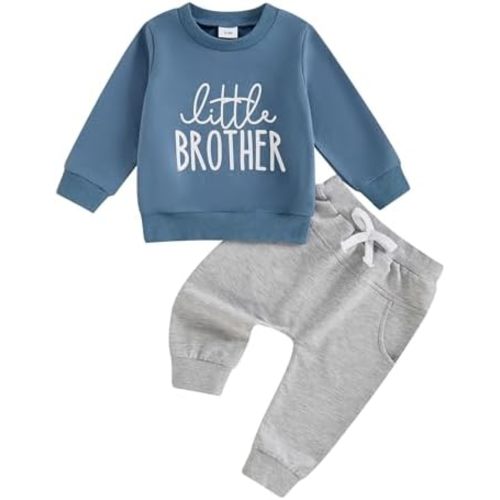 Baby Boy Fall Clothes Set Long Sleeve Letter Print Sweatshirt Pants Toddler Infant Outfits 6 12 18 24 Months 2T