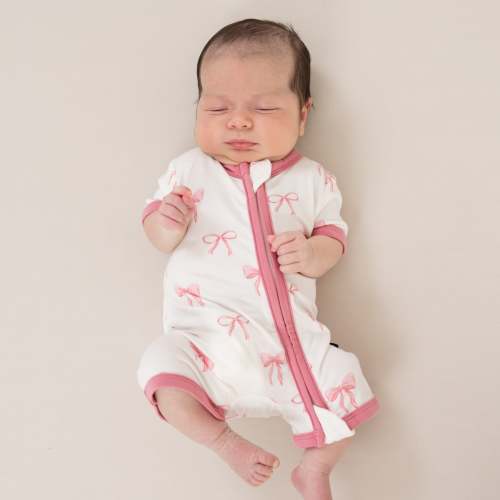 Zippered Shortall Romper in Bow