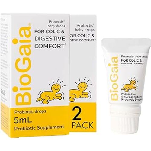 BioGaia Protectis Baby Probiotic Drops for Infants, Newborn and Kids Colic, Spit-Up, Constipation and Digestive Comfort, 5 ML, 0.17 oz, 2 Pack