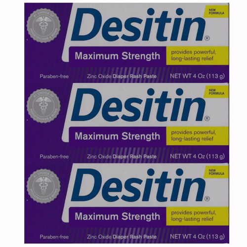 Desitin Maximum Strength Paste Zinc Oxide Diaper Rush 3x4 Oz. each