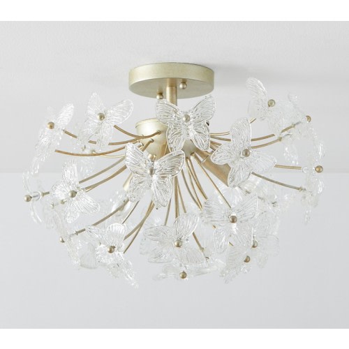 Monique Lhuillier Crystal Butterfly Flush Mount (16")