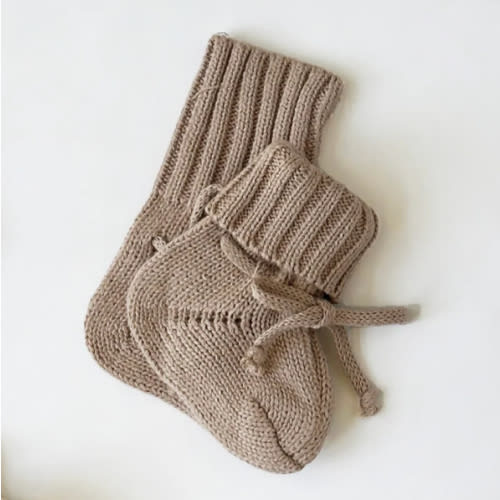 Baby Knit Booties Socks – Olive and Cradle