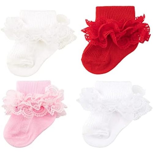 Baby Girls Socks Eyelet Ruffle Frilly Lace Summer Thin Dress Socks for Newborn Infant Toddler Kids