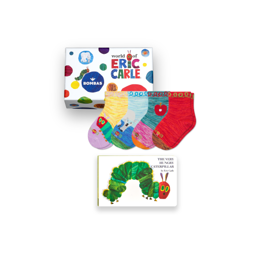 Toddler Eric Carle Lightweight Calf Sock 4-Pack Gift Box & Book