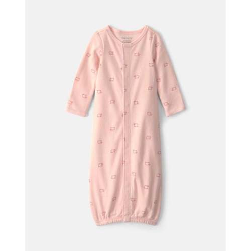 Baby Girl Sheep Long-Sleeve Sleeper Gown - Pink | Carter's
