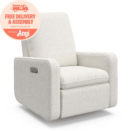 Graco Teddi Infant Power Recliner Swivel Glider with USB, Ivory Boucle