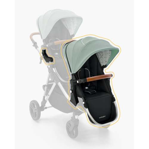 2nd Seat Kit 2.0 | Sage, Watercolor Drops, Silver with Penny Leather
