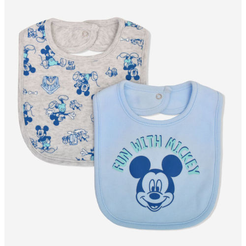Disney Mickey Mouse 2 Pack Bib Set Blue OS/GU