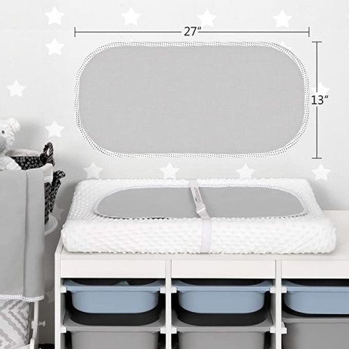 TILLYOU Changing Pad Liners 6PK - Waterproof Flannel Cotton, 27" x 13" - Perfect for Baby Diaper Changing Needs, Gray - 27x13 Inch (Pack of 6)