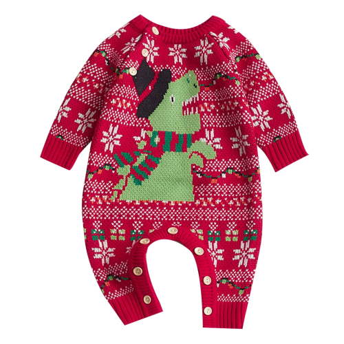 Actgleam Newborn Babys Boys Girls Romper Winter Knitted Christmas Pajamas,0-3Months