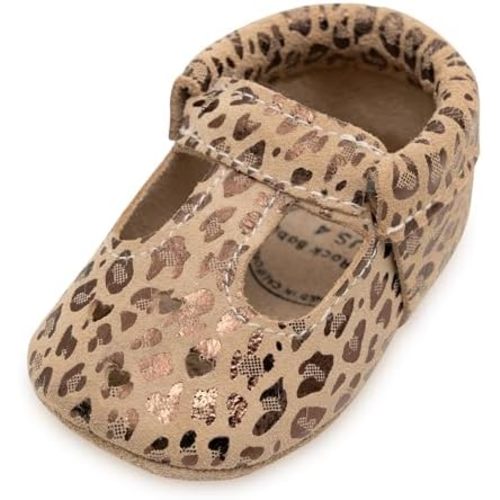 BirdRock Baby Mary Jane Moccasins - Genuine Leather Soft Sole Baby Girl Shoes for Newborns, Infants, Babies, and Toddlers