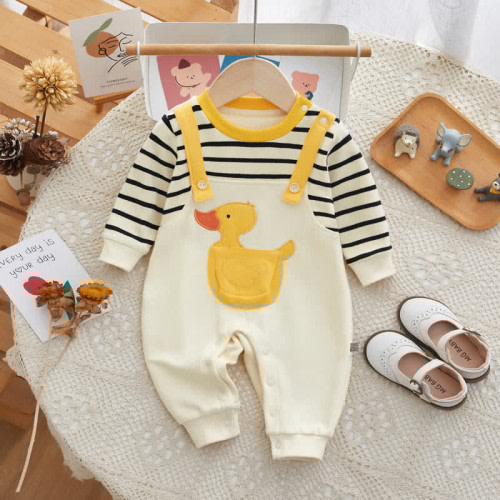 Baby Duck Striped Romper