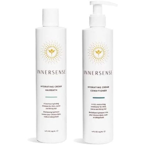 INNERSENSE Organic Beauty - Natural Hydrating Hairbath Shampoo + Hydrating Cream Conditioner | Non-Toxic, Cruelty-Free, Clean Haircare (10oz)