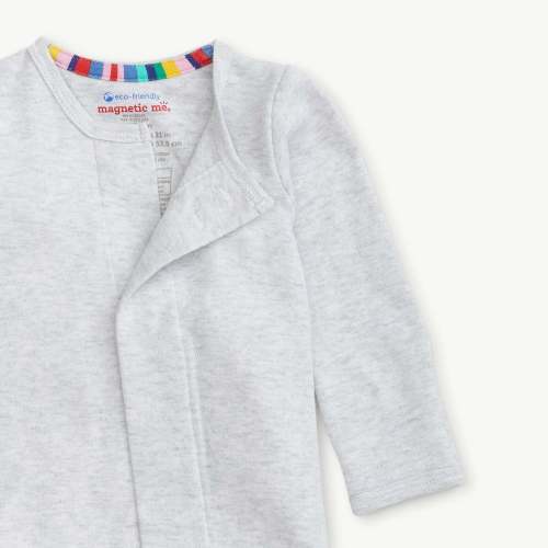 light gray melange organic cotton magnetic footie – Magnetic Me