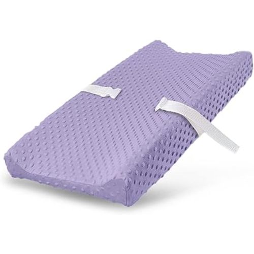 Changing Pad Cover, Ultra Soft Minky Dots Plush Changing Table Covers Breathable Mink Changing Table Sheets Cover Wipeable Changing Pad Covers for Infants Newborn Baby Girl Boy (Pastel Lilac)
