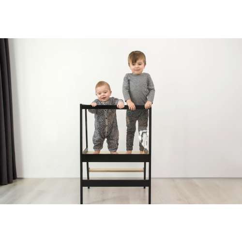 Double Learning Stool - Toddler Kitchen Step Stool, Foldable Montessori Learning Stool for Kitchen HT2