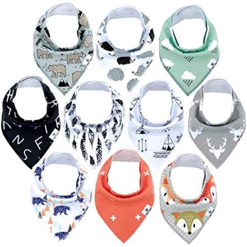 DiaperSquad's Baby Bibs for Drooling and Teething, Bibs for Boys, Baby Girl - Solid Cotton Baby Drool Bibs