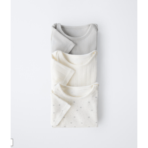 Short Sleeve Bodysuit 3-pack | ZARA