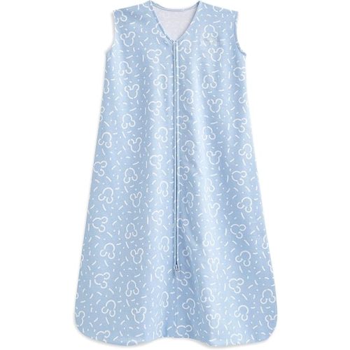 HALO SleepSack, 100% Cotton Wearable Blanket, Swaddle Transition Sleeping Bag, TOG 0.5, Confetti Mickey - Blue, Medium, 6-12 Months