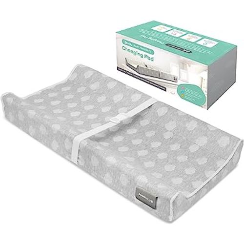 Contoured Changing Pad - Waterproof & Non-Slip, Includes a Cozy, Breathable, & Washable Cover - Jool Baby