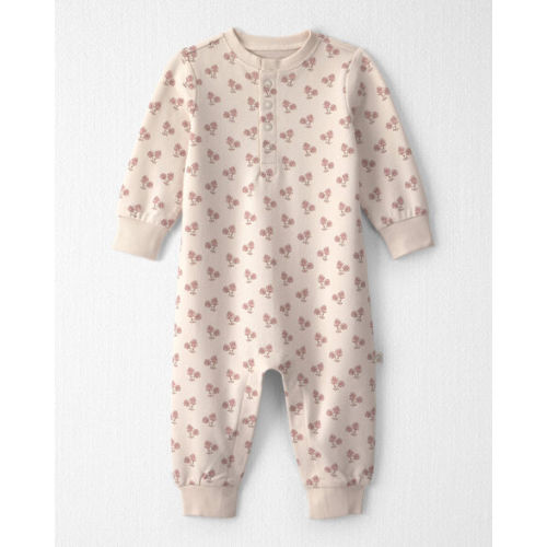 Baby Girl Organic Cotton French Terry Jumpsuit in Floral - Little Planet | Carter's