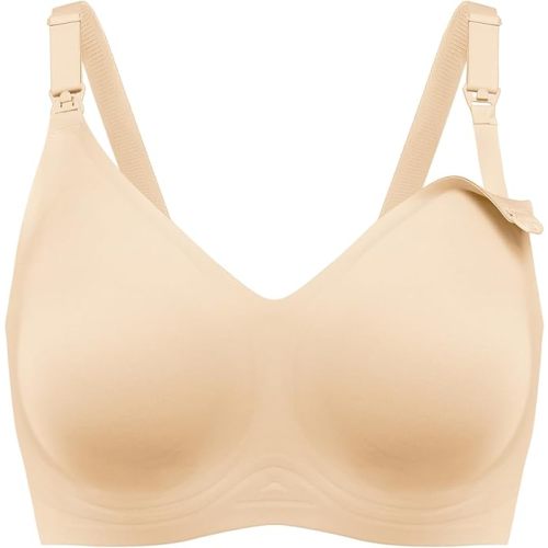 haakaa Nursing Bras for Breastfeeding Bras, Seamless Pregnancy Maternity Bra Wireless Classic Jelly Strip Support Nursing Bra