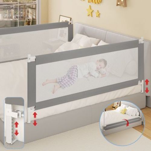KTMBDW Baby Bed Rail Guard for Toddlers Set of 2-79" Toddler Bed Side Rails Swing Down Bedrail Extral Tall Child Safety Side Railing Guards for Kids