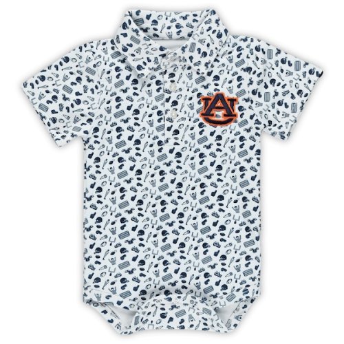 Auburn Tigers Garb Infant Tom Allover Print Performance Polo Bodysuit - Navy