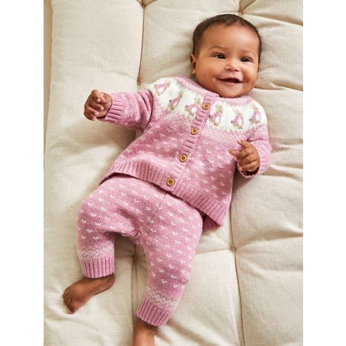 Pink Peter Rabbit Fairisle Pattern Baby Knit Set