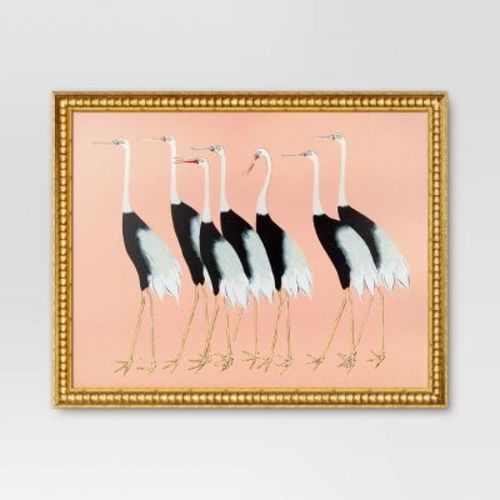 30"x 24" Stylized Bird Canvas Board Framed Art - Threshold™