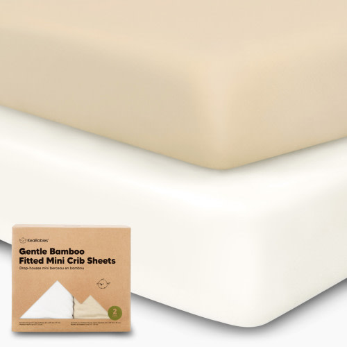 KeaBabies Isla Fitted Mini Crib Sheets - Khaki